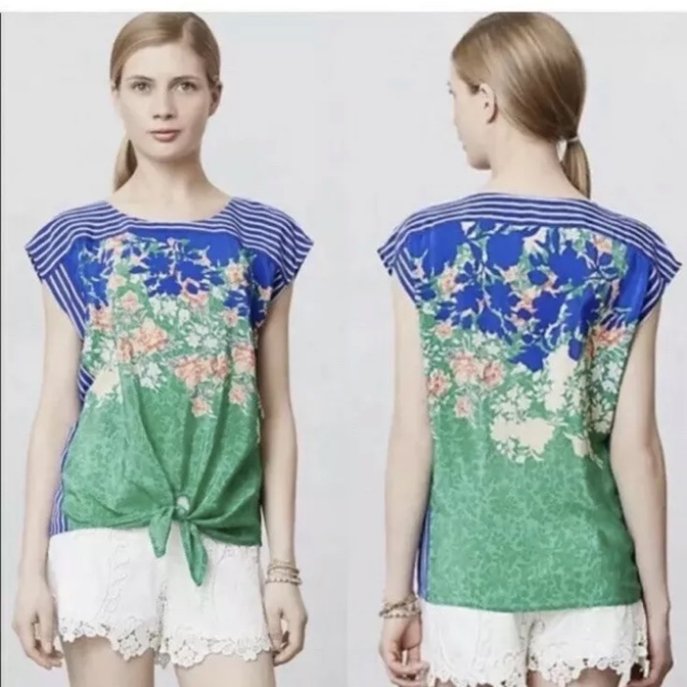 Anthropologie Nouveau Silk Blouse Sz XS